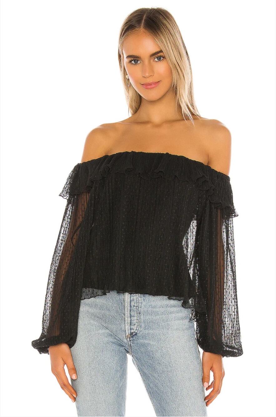 TULAROSA NWT May Black Off the Shoulder Blouse // XS